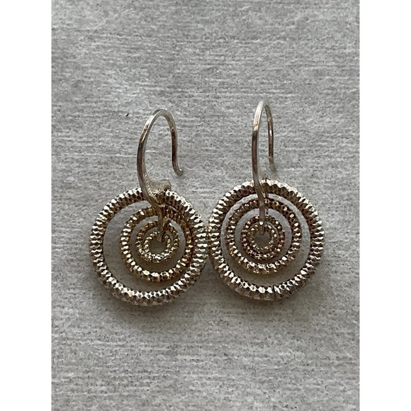Estate Jewelry - Dyadema Italy sterling silver dangle earrings 925 Circles Vintage Estate Jewelry